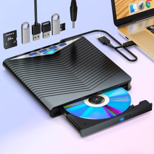 7 em 1 externo compatível com Blu-Ray, leitor de DVD/BD, leitura/gravação, unidade Bluray portátil USB 3.0 e gravador de Blu-ray tipo C, compatível com/Win7/Win8/Win10/Mac OS