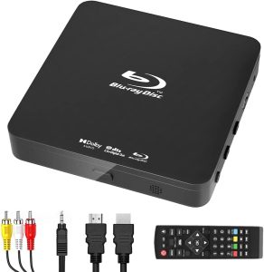 [Atualização] Mini DVD Player, BLU-Ray HD DVD Player, 1080P Home Theater Disc Blue Ray Video Player com HDMI AV Output, Support USB Device, NTSC PAL System com HDMI AV Cabos remote