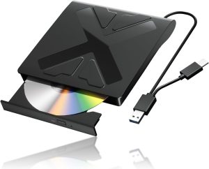 Blu-Ray Drive, USB 3.0 e Tipo-C Blu Ray Gravador Portátil Blu Ray DVD/CD/BD Player, 3D Optical Bluray Drive Compatível com Windows XP/7/8/10/11 Macos para MacBook Laptop Desktop